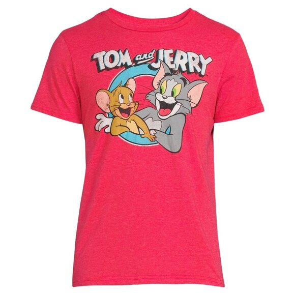 Tom and Jerry Unisex Red T-Shirt Size XL - Picture 1 of 1